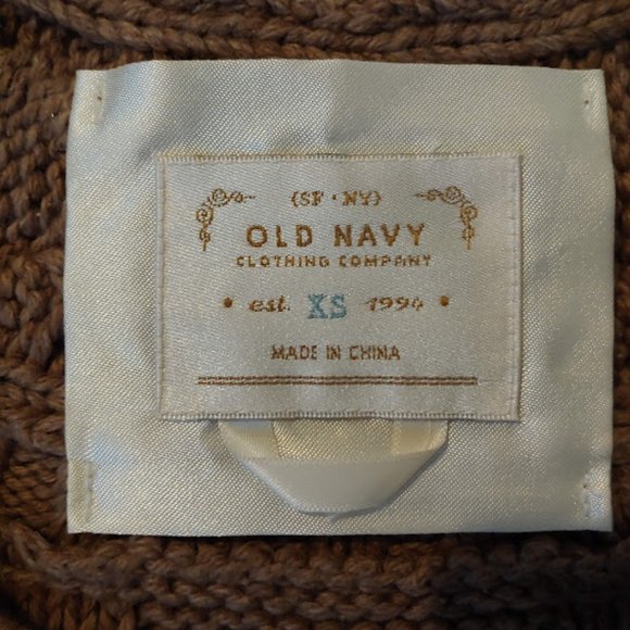 Old Navy wool blend texture cable knit v neck wide sleeve sweater/size XS/tan - Picture 6 of 6